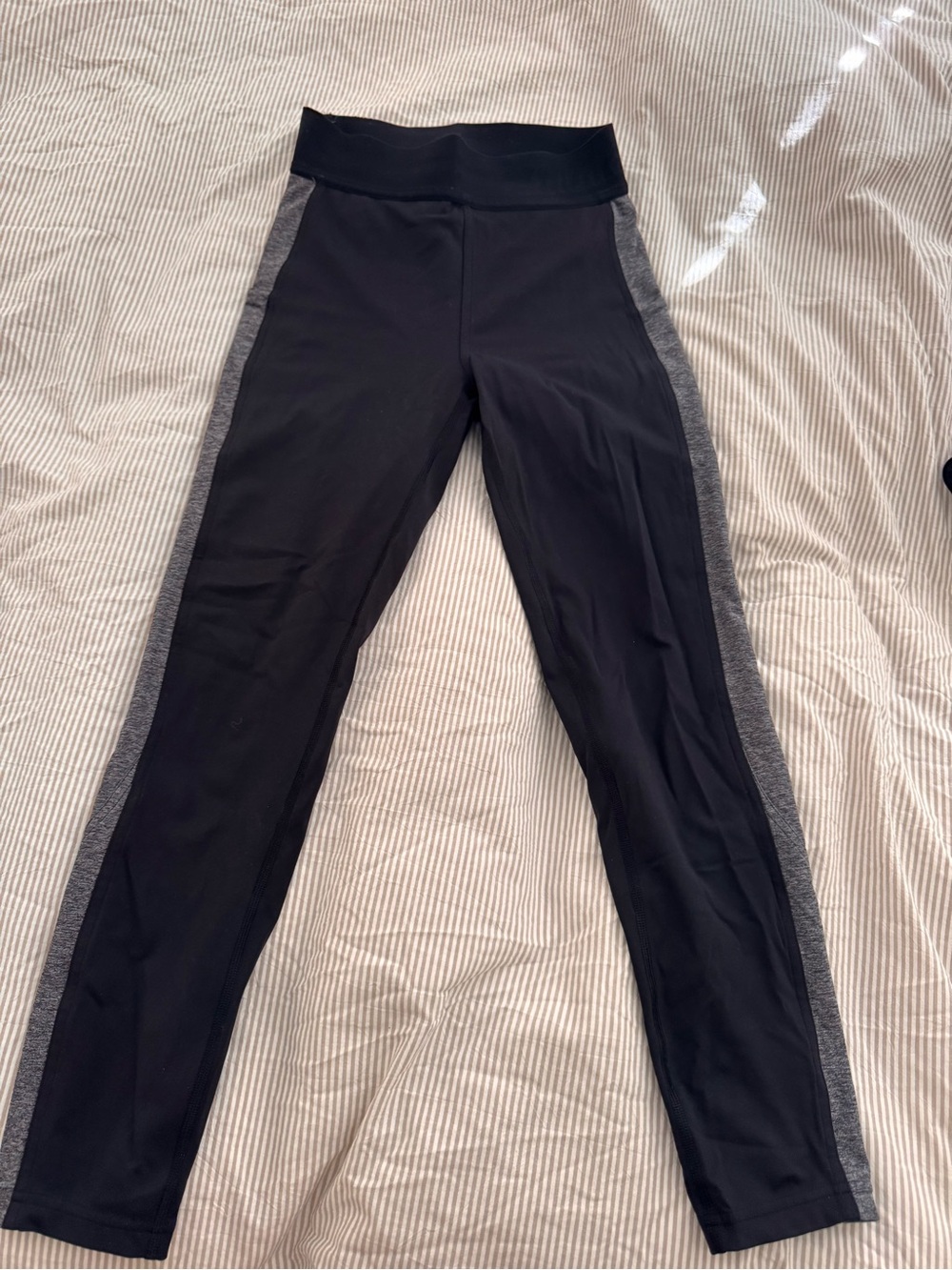 lululemon athletica Black Leggings with Gray Side Panels